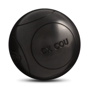 boule de pétanque obut cxcou striée carbone noir demi tendre